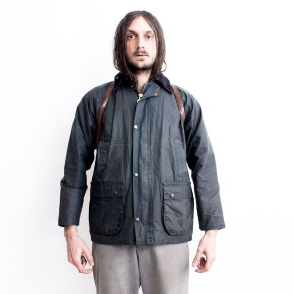 Royal Paddock Jackets & Blazers - Waxed Cotton Field Jacket in Navy Blue